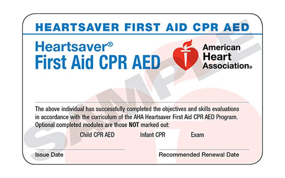 first aid cpr card